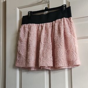 Stoosh Black and Pink Textured Mini Skirt